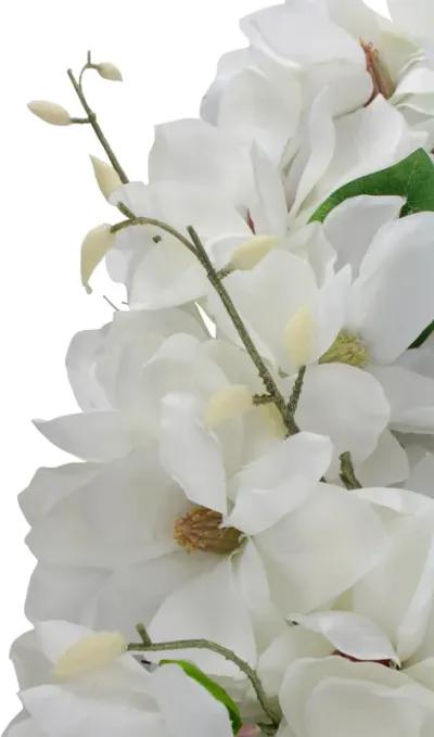 White Magnolias Artificial Spring Wreath - 24-Inch  Unlit