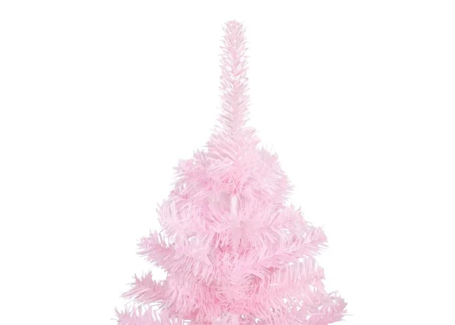 vidaXL Artificial Christmas Tree with Stand Pink 82.7" PVC