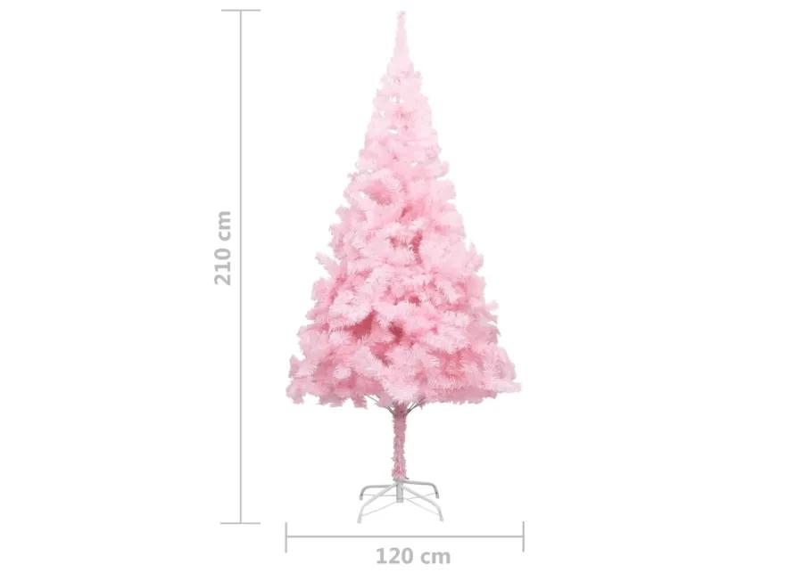 vidaXL Artificial Christmas Tree with Stand Pink 82.7" PVC