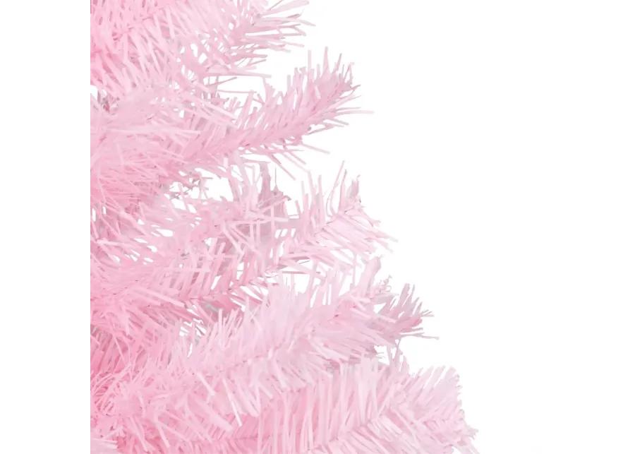 vidaXL Artificial Christmas Tree with Stand Pink 82.7" PVC