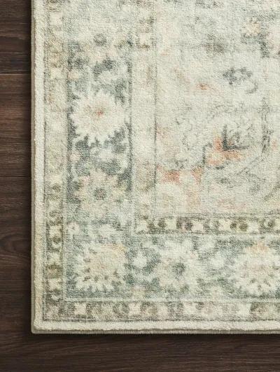 Rosette ROS08 Teal/Ivory 7'6" x 9'6" Rug