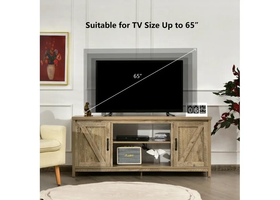 59 Inches TV Stand Media Console Center with Storage Cabinet