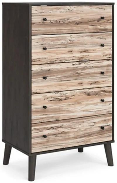 Piperton 5 Drawer Chest of Drawers in Dark Charcoal