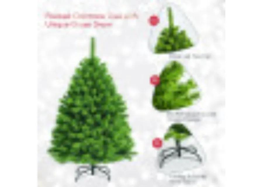 Snow Flocked Artificial Christmas Tree with Metal Stand