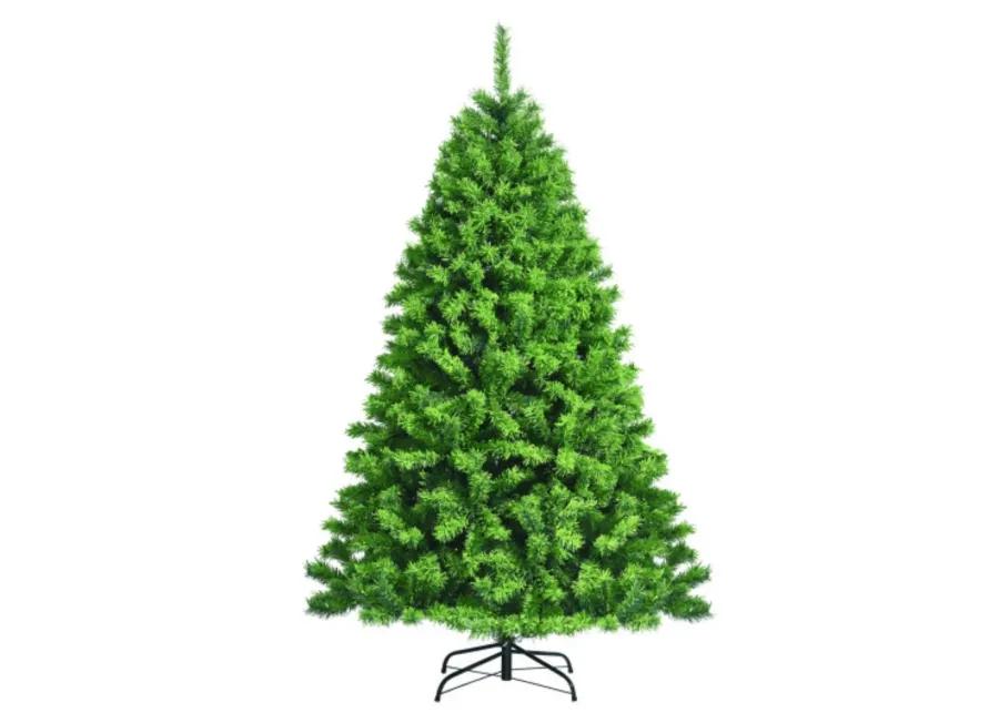 Snow Flocked Artificial Christmas Tree with Metal Stand