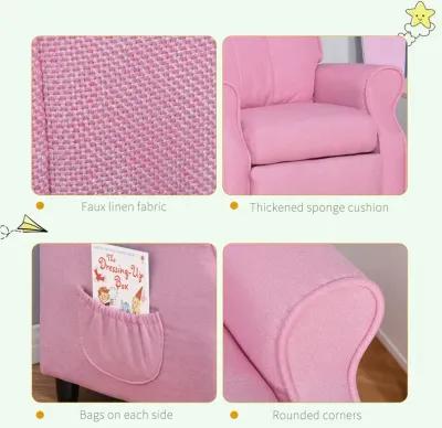 Pink Toddler Recliner: Adjustable Chair with Storage for Ages 3-5