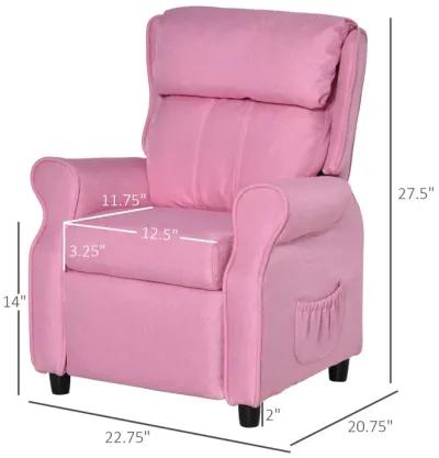 Pink Toddler Recliner: Adjustable Chair with Storage for Ages 3-5