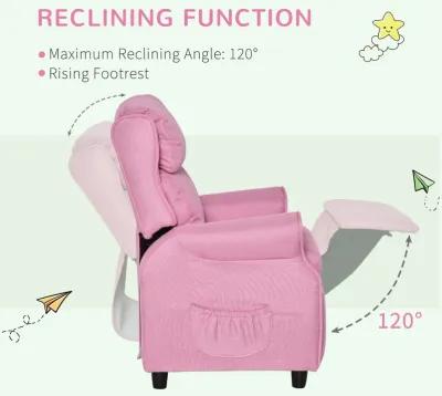 Pink Toddler Recliner: Adjustable Chair with Storage for Ages 3-5