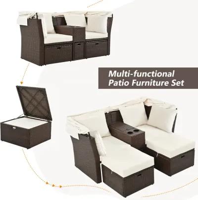 Merax Outdoor Double Daybed Loveseat Sofa Set