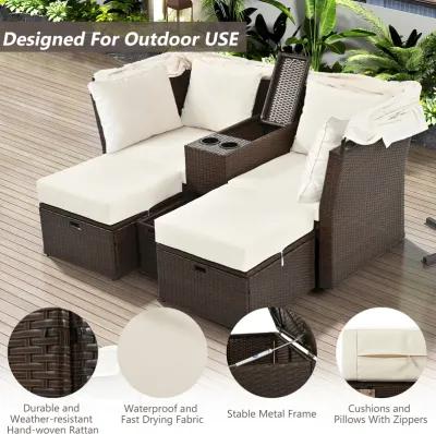 Merax Outdoor Double Daybed Loveseat Sofa Set