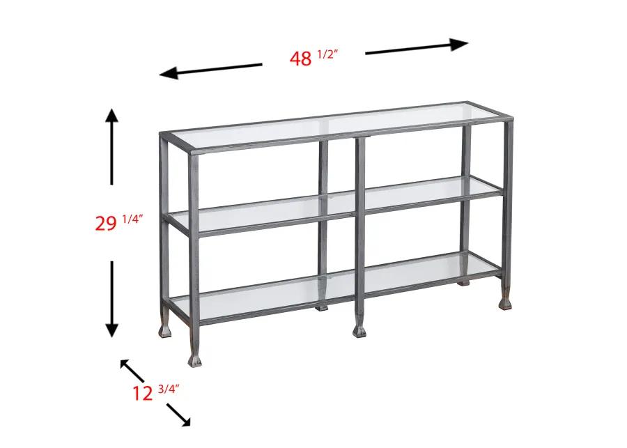 Jaymes Metal/Glass 3-Tier Console