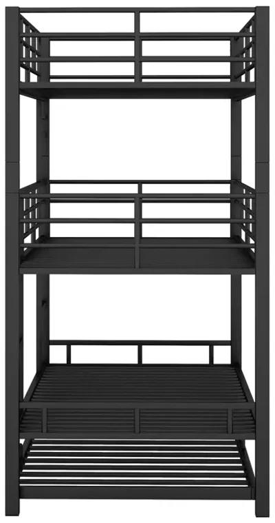 Merax Metal Triple Bunk Bed With Trundle