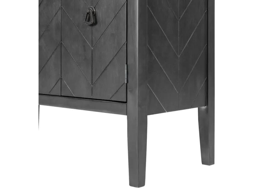 Antique Gray Accent Storage Cabinet with Adjustable Shelf