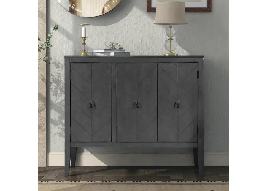 Antique Gray Accent Storage Cabinet with Adjustable Shelf