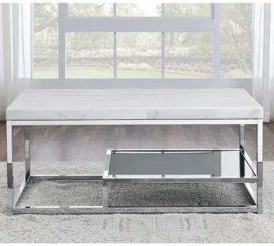 Aston White Marble Top Cocktail Table