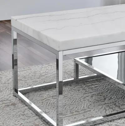 Aston White Marble Top Cocktail Table