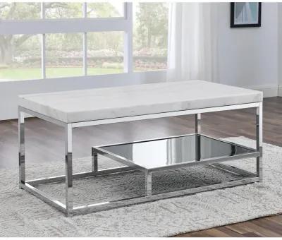 Aston White Marble Top Cocktail Table