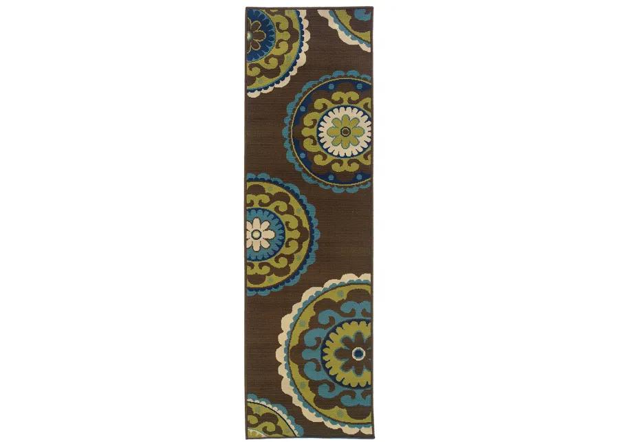 Caspian 2'3" x 7'6" Brown Rug