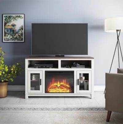 Ameriwood Home Carver Electric Fireplace Space Heater TV Stand for TVs up to 60"