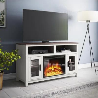 Ameriwood Home Carver Electric Fireplace Space Heater TV Stand for TVs up to 60"