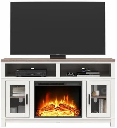 Ameriwood Home Carver Electric Fireplace Space Heater TV Stand for TVs up to 60"