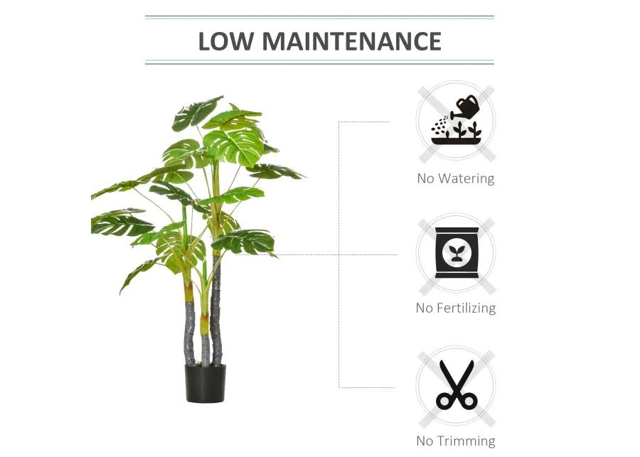 Indoor/Outdoor Green: 4ft Artificial Monstera Tree in Nursery Pot