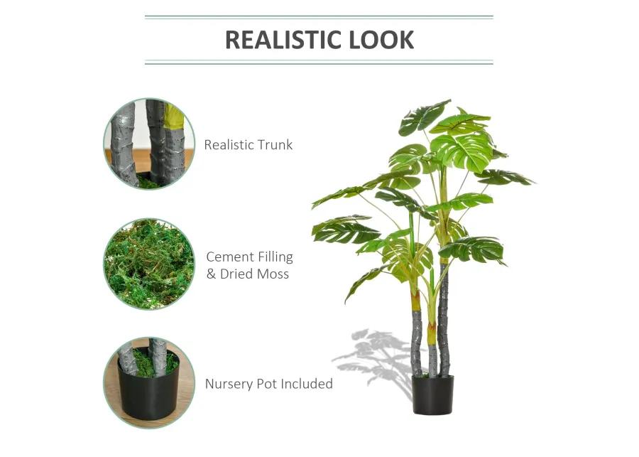 Indoor/Outdoor Green: 4ft Artificial Monstera Tree in Nursery Pot