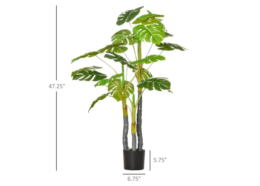 Indoor/Outdoor Green: 4ft Artificial Monstera Tree in Nursery Pot