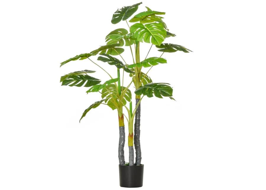 Indoor/Outdoor Green: 4ft Artificial Monstera Tree in Nursery Pot