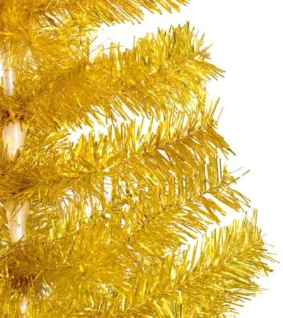 vidaXL Artificial Christmas Tree with LEDs&Stand Gold 70.9" PET