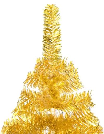 vidaXL Artificial Christmas Tree with LEDs&Stand Gold 70.9" PET