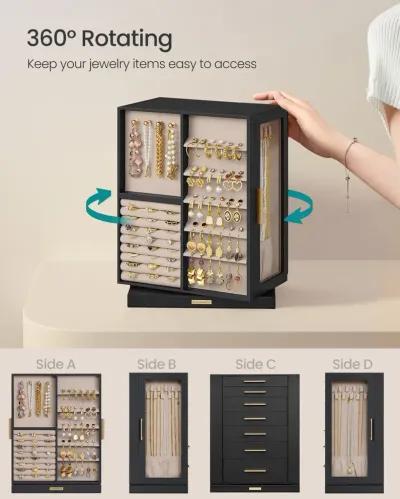 360° Rotating Jewelry Box – Elegant and Convenient Organizer for Easy Access