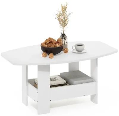 Simple Design Coffee Table with Storage Compartment, White