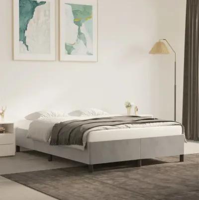 vidaXL Bed Frame Light Gray 53.9"x74.8" Full Velvet