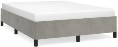 vidaXL Bed Frame Light Gray 53.9"x74.8" Full Velvet