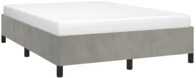 vidaXL Bed Frame Light Gray 53.9"x74.8" Full Velvet