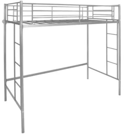 Twin Loft Bed Frame with Dual Ladders and Full-Length Guardrail for Enhanced Safety