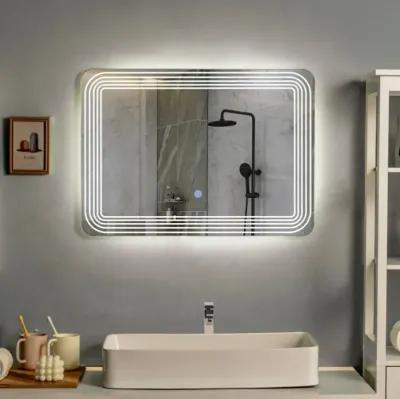 LED Bathroom Vanity Wall-Mount Mirror with Touch Button