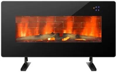 Hivvago 36 Inch Electric Wall Mounted Freestanding Fireplace with Remote Control-Black