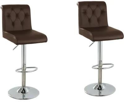 Espresso Faux Leather Barstools Set of 2