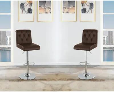 Espresso Faux Leather Barstools Set of 2