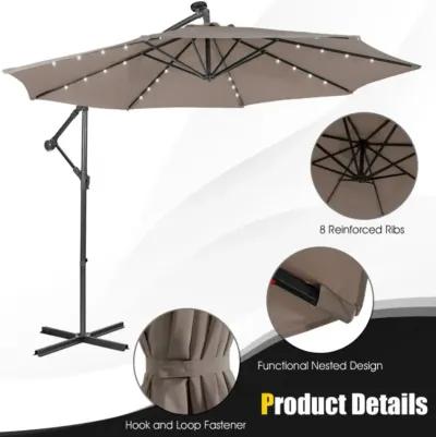 Hivvago 10 Feet Patio Cantilever Umbrella with Tilting System