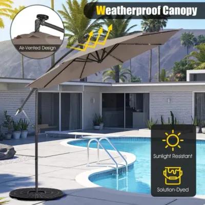 Hivvago 10 Feet Patio Cantilever Umbrella with Tilting System