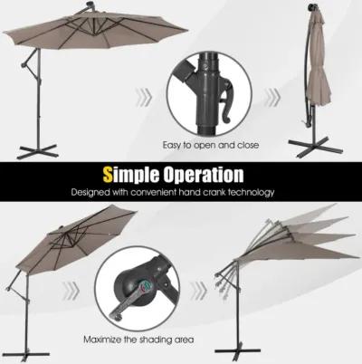 Hivvago 10 Feet Patio Cantilever Umbrella with Tilting System