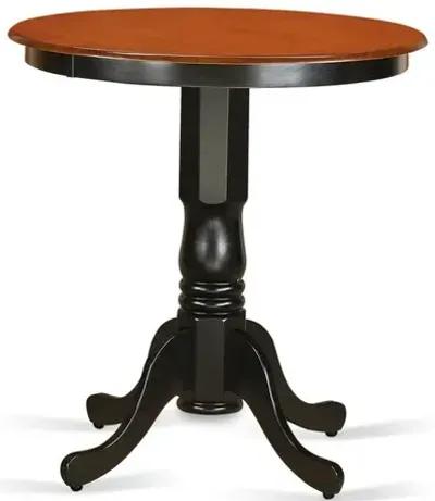 Eden  round  counter  height  table  finished  in  black  and  cherry