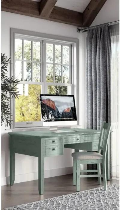 Jofran Rustic Shores Coastal Style Distressed Acacia USB Charging Desk