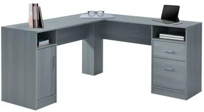 Functional L-SHAPED Desk with Storage, Grey