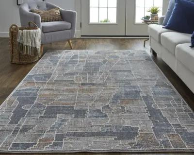 Francisco 39D4F Blue/Gray/Orange 1'8" x 2'10" Rug