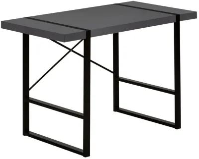 Monarch Specialties I 7660 Computer Desk, Home Office, Laptop, 48"L, Work, Metal, Laminate, Grey, Black, Contemporary, Modern