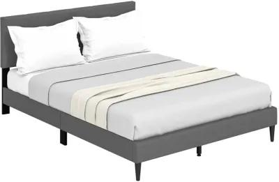 Queen Size Upholstered Platform Bed with Button Tufted Headboard